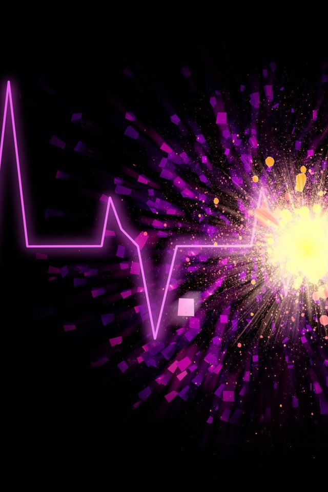 Фиолетовый пульс на черном фоне