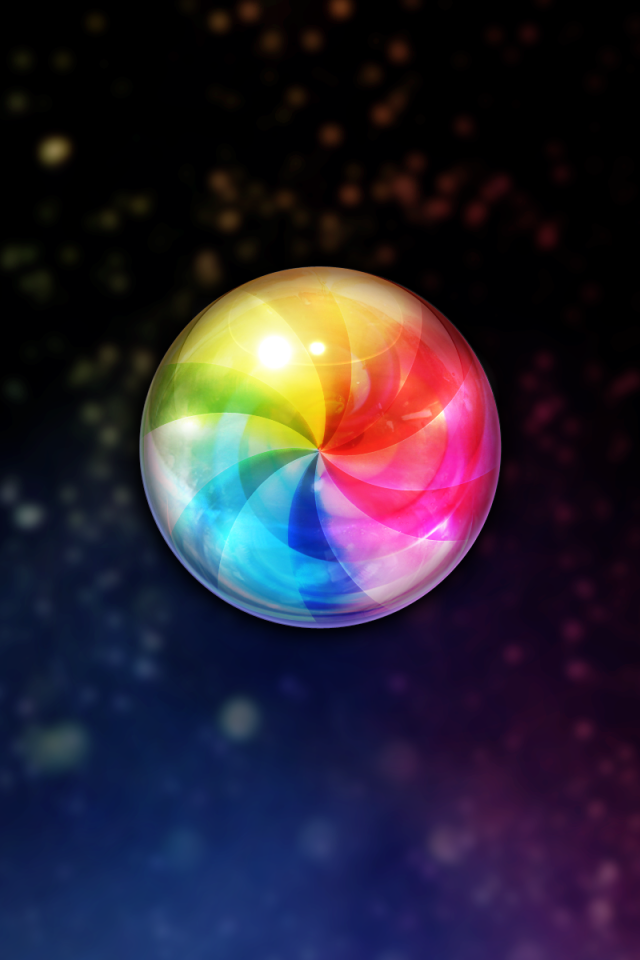 Радужный шар на фоне звезд