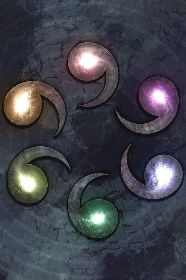 Радужные запятые, фон