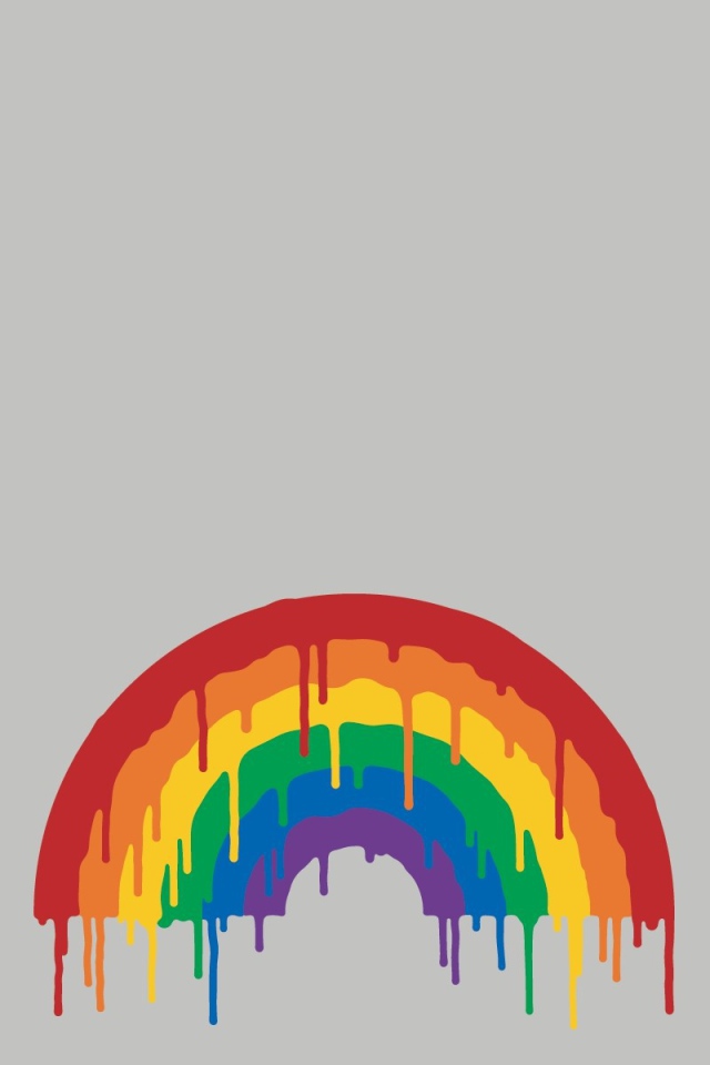 Радуга поплыла, серый фон