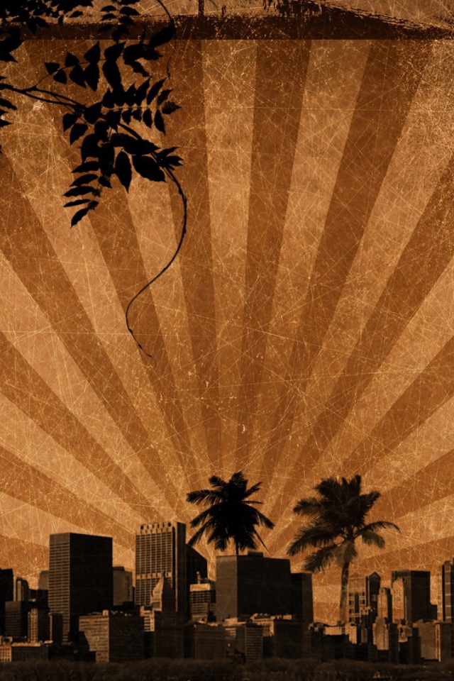 Лучи солнца над городом, фон