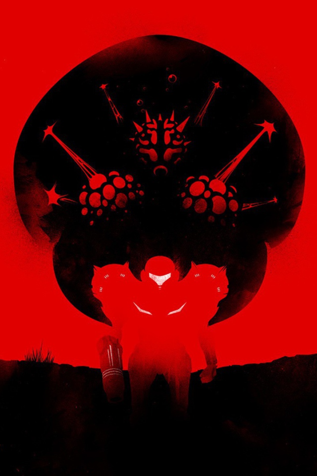 Красный фон, игра Metroid