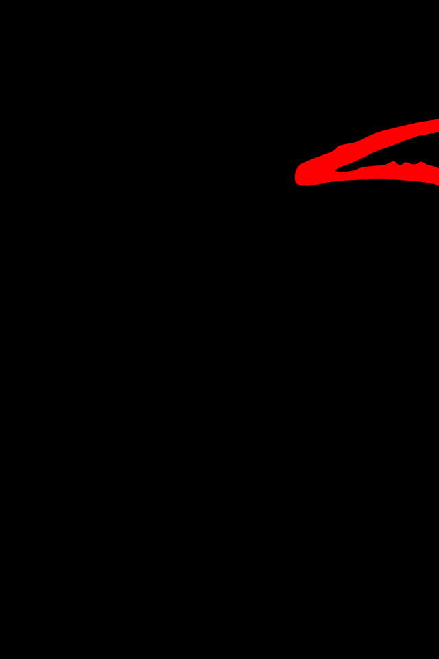 Красный череп с заячьими ушами на черном фоне