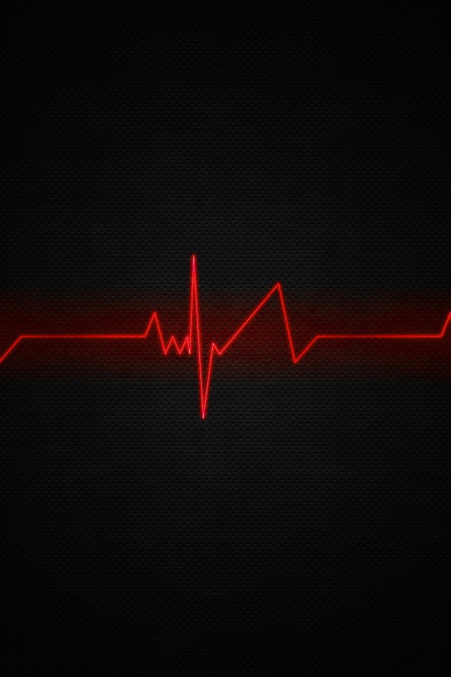 Красная нить пульса на черном фоне