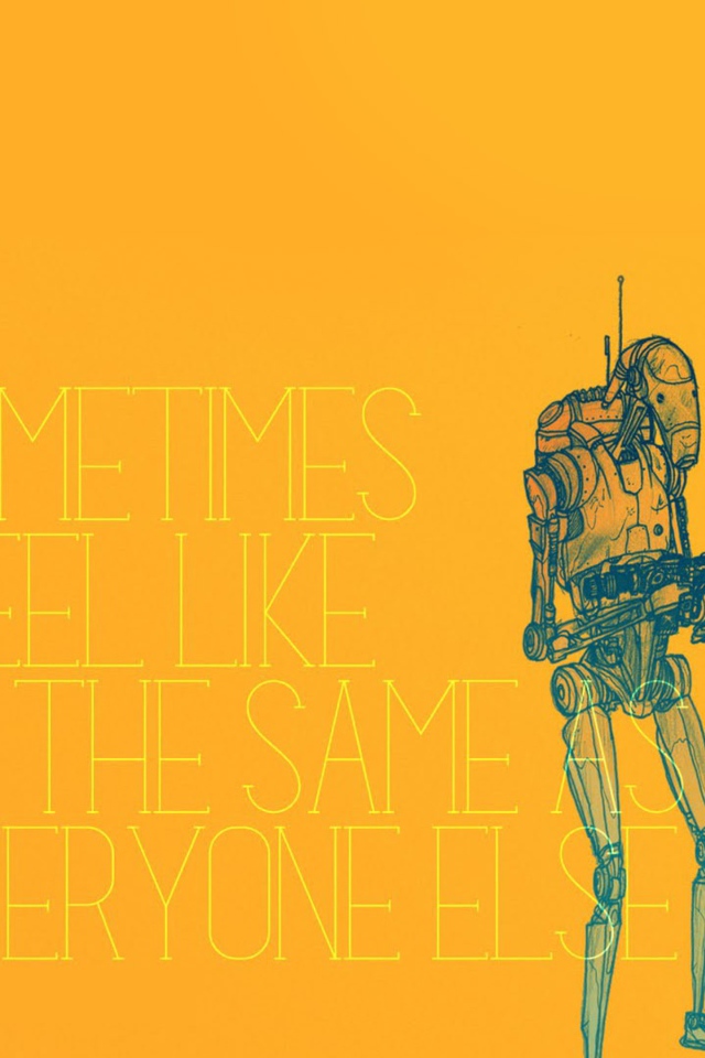 Робот солдат, оранжевый фон