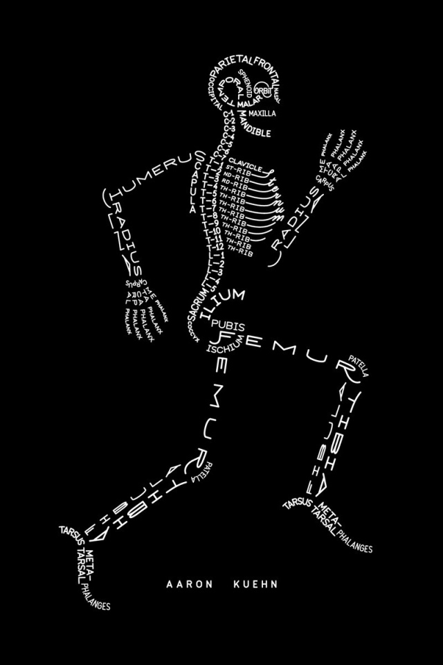 Бегущий скелет из букв