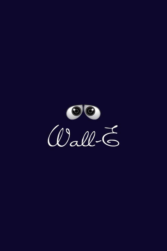 Подпись WALL·E, синий фон
