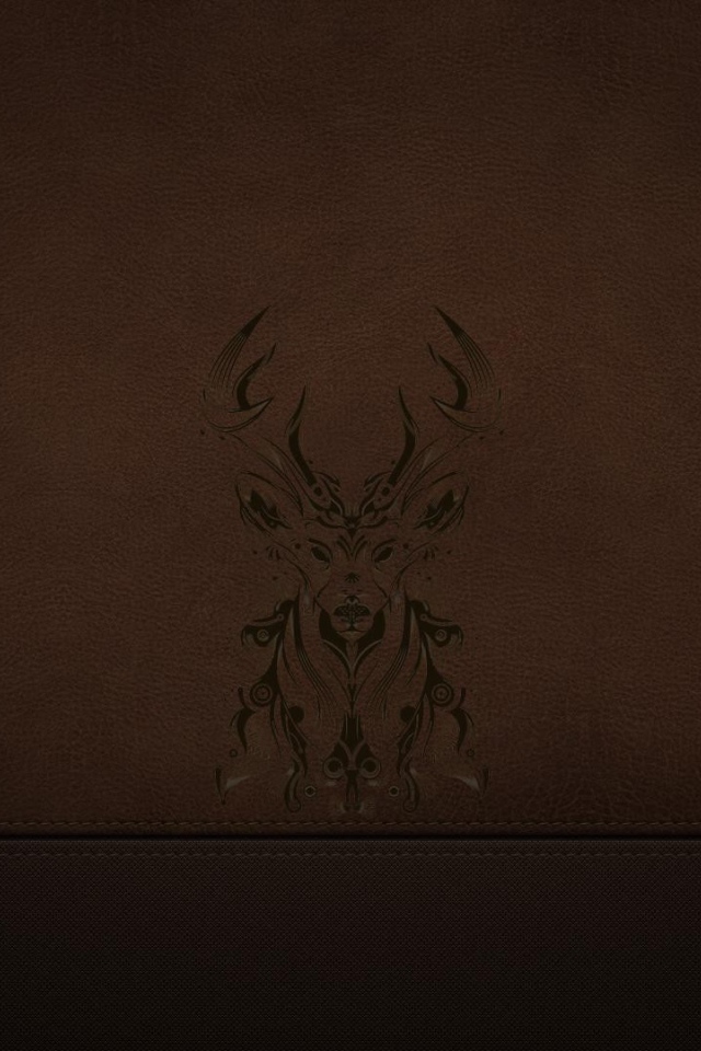 Силуэт оленя на коричневой коже