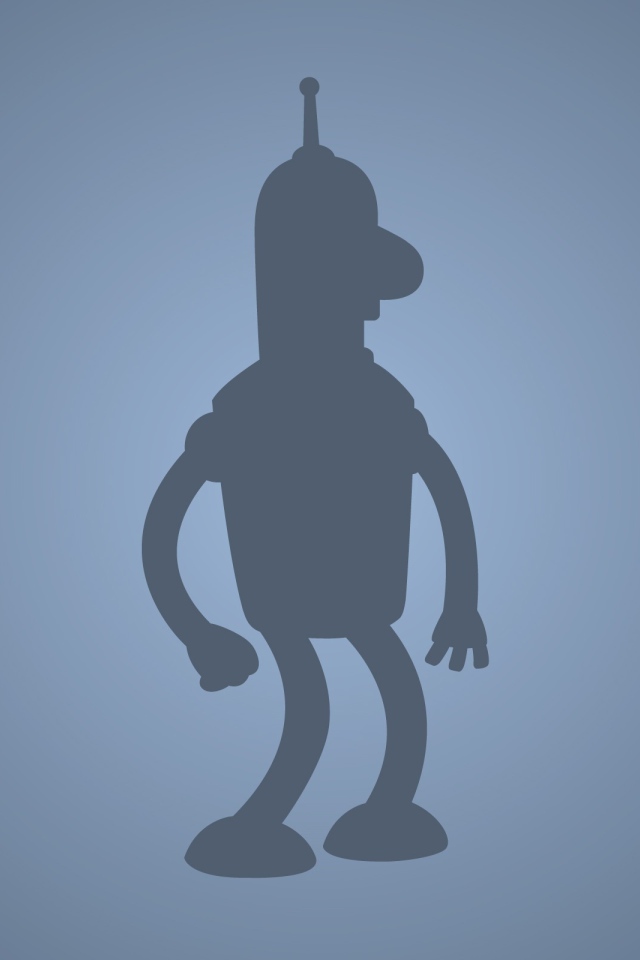 Силуэт Бендера, голубой фон