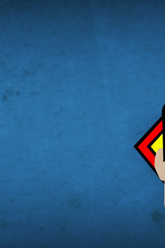 Силуэт Супермена, голубой фон