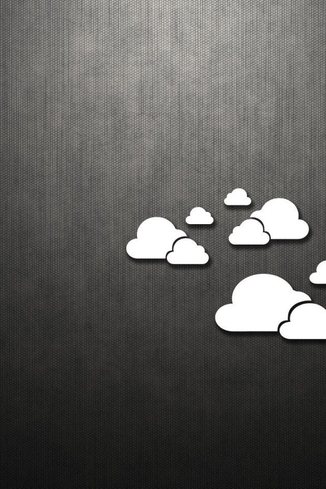 Силуэты облаков на сером фоне