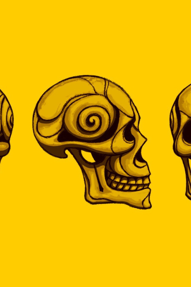 Черепа на желтом фоне