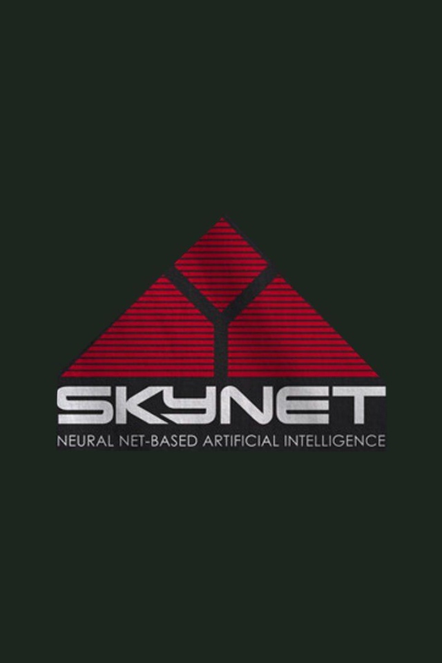 Символ Скайнет, зеленый фон