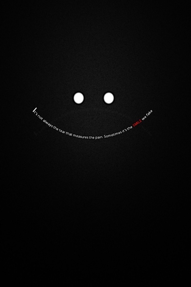 Улыбка из букв, черный фон