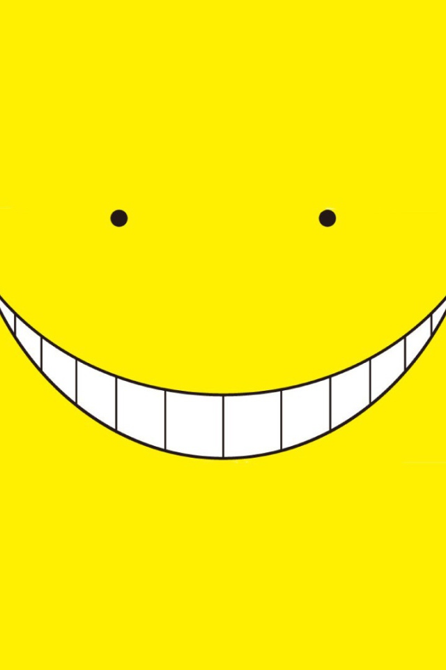 Улыбка смайлика, желтый фон