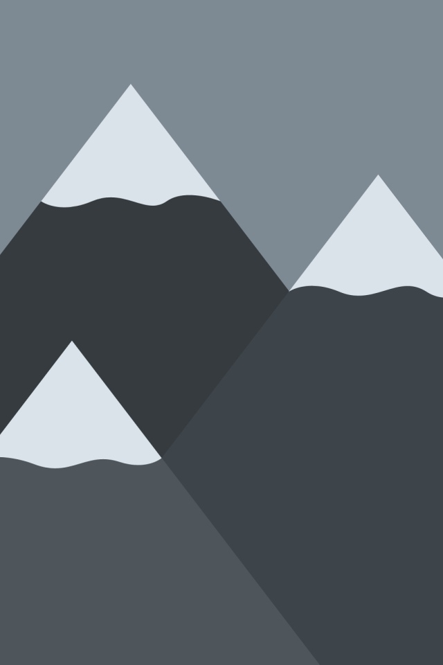 Заснеженные вершины гор, серый фон