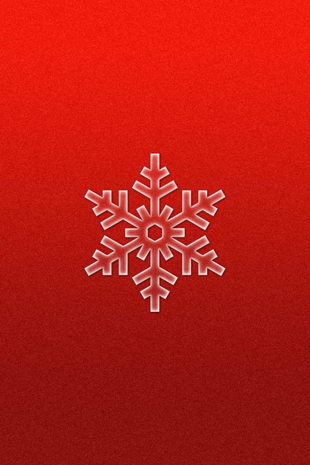 Снежинка на красном фоне