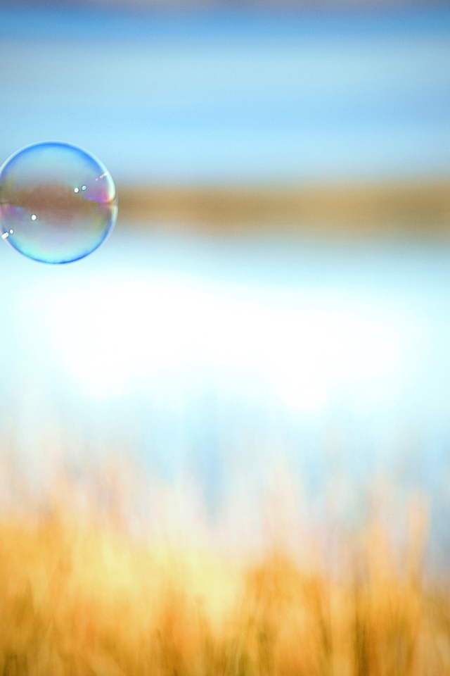 Мыльный пузырь на фоне поля