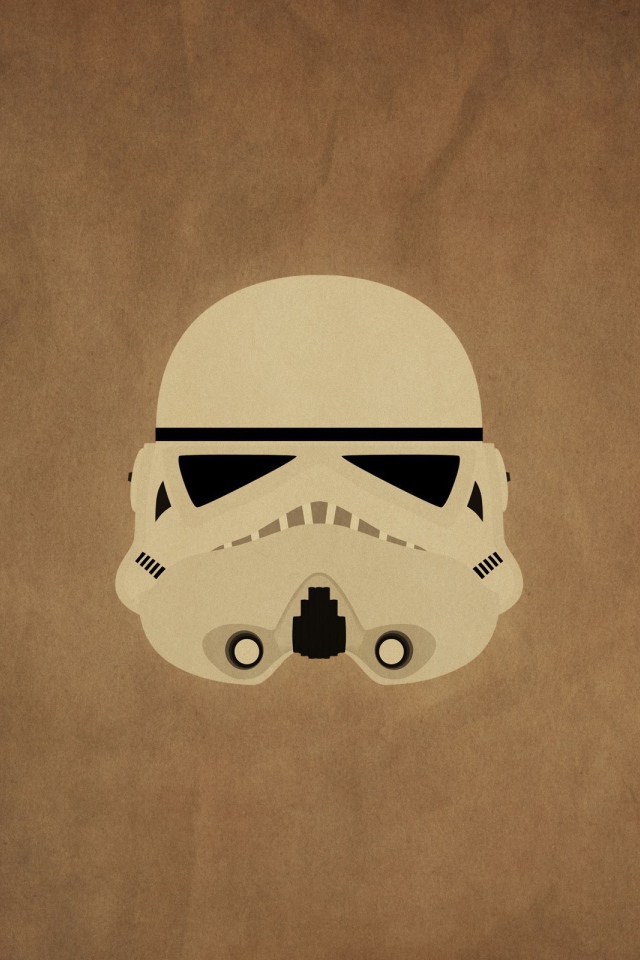 Маска штурмовика, коричневый фон