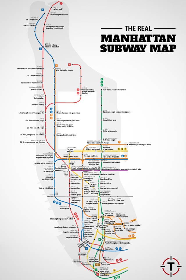 Карта метро на Манхеттене