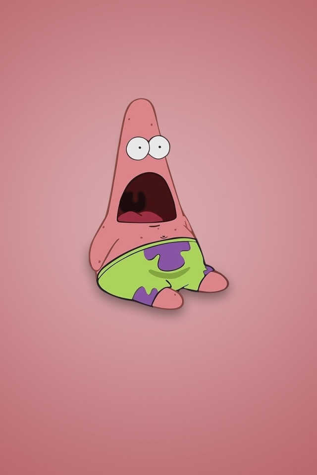 Удивленный Патрик, розовый фон