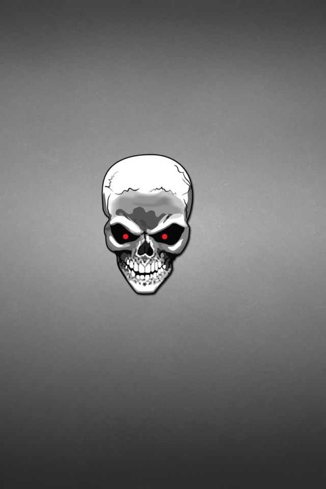 Череп Терминатор, серый фон
