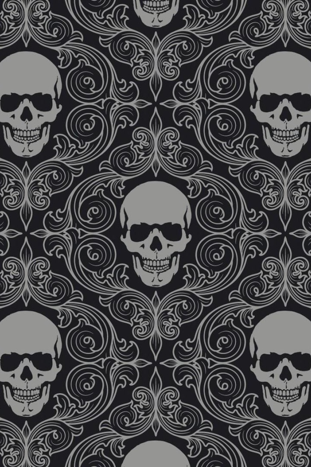 Фон из черепов в рамках