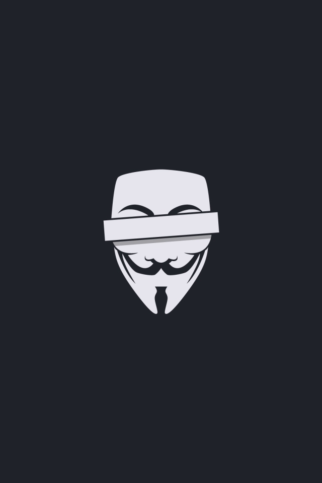 Повязка на маске Анонимуса, черный фон