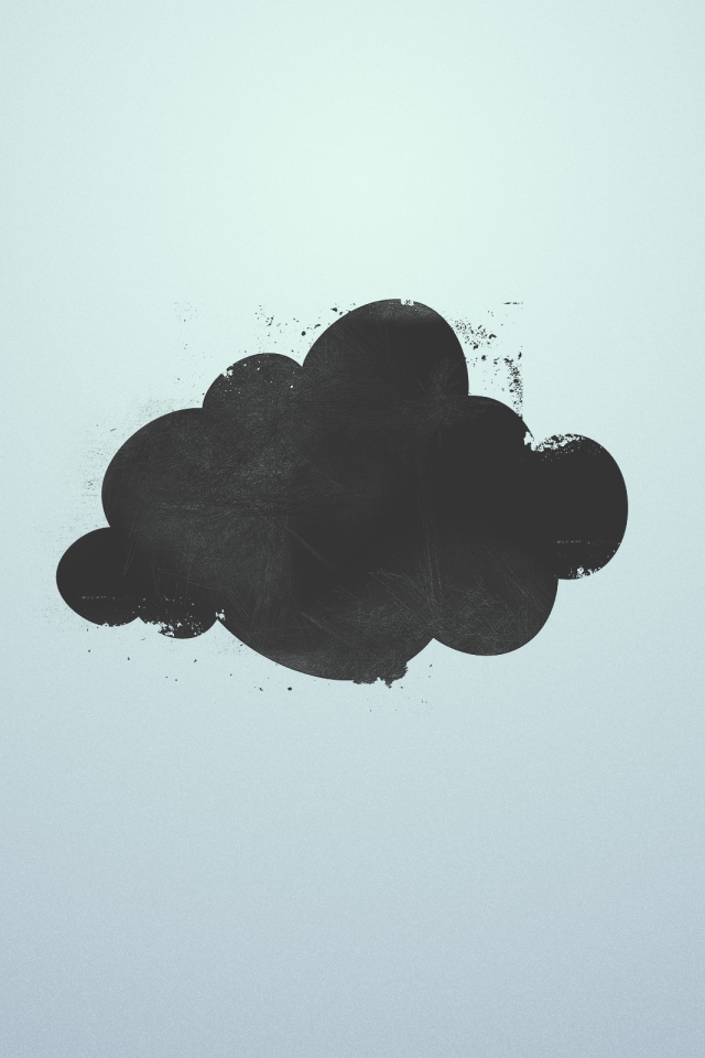 Черное облако на сером фоне