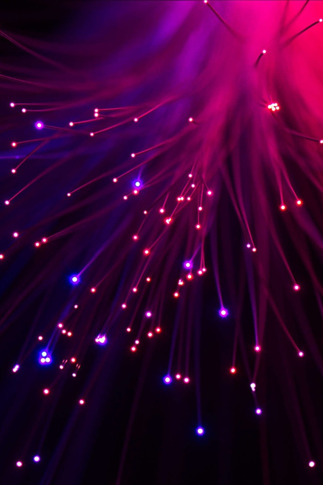 Яркие огни оптического волокна