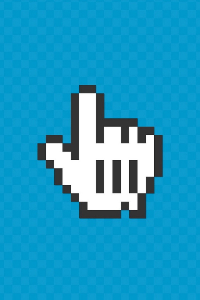 Курсор палец, голубой фон