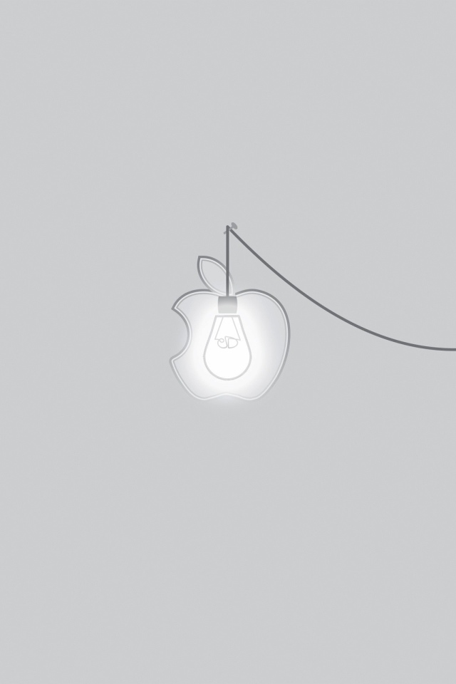 Лампа в Яблоке, серый фон