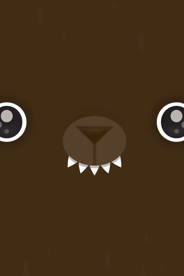 Мордочка медведя, коричневый фон