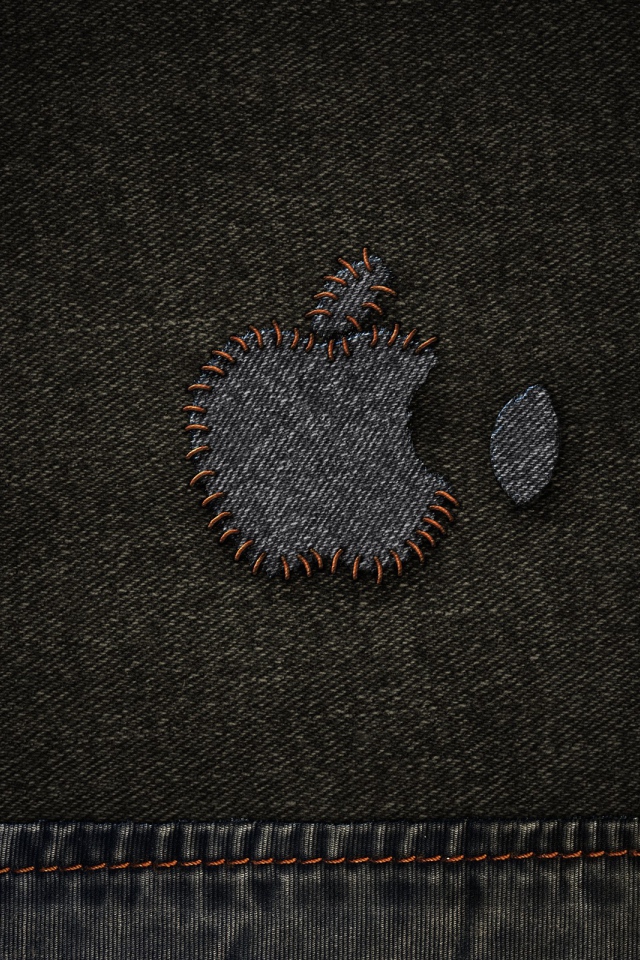 Заплатка на джинсах, символ Эппл