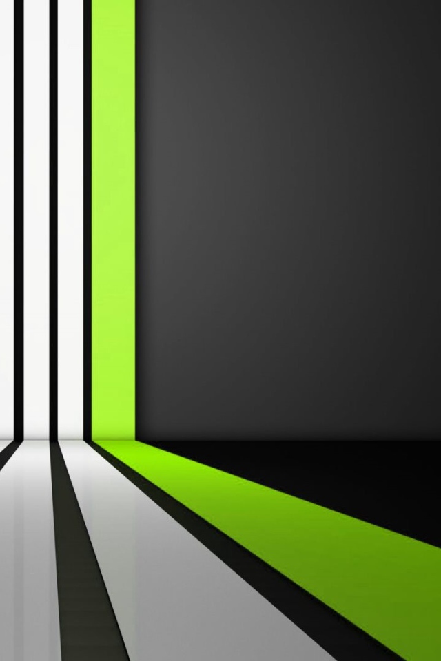 Перспектива из белых и зеленой линий