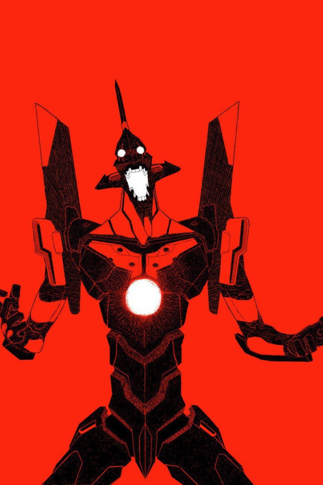 Солдат робот, красный фон