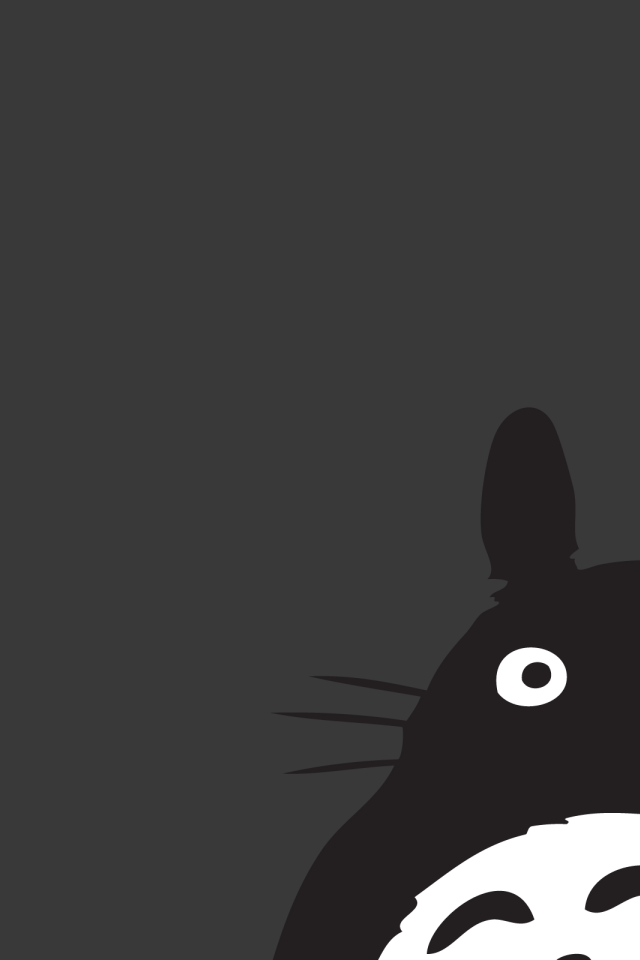 Тоторо, серый фон