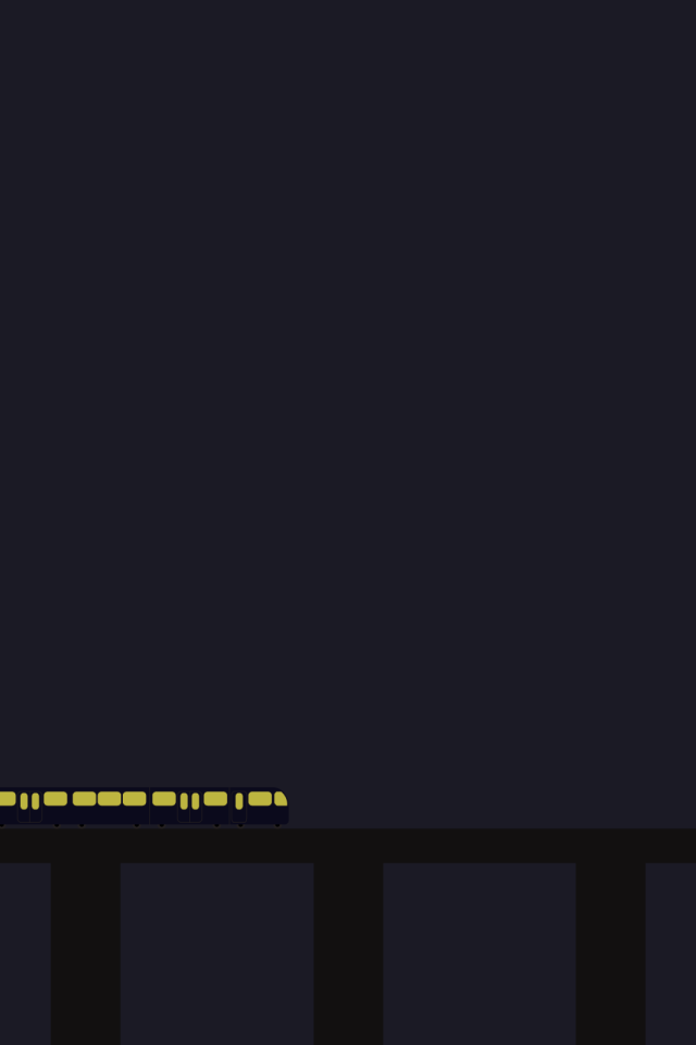 Поезд на мосту, сине черный фон