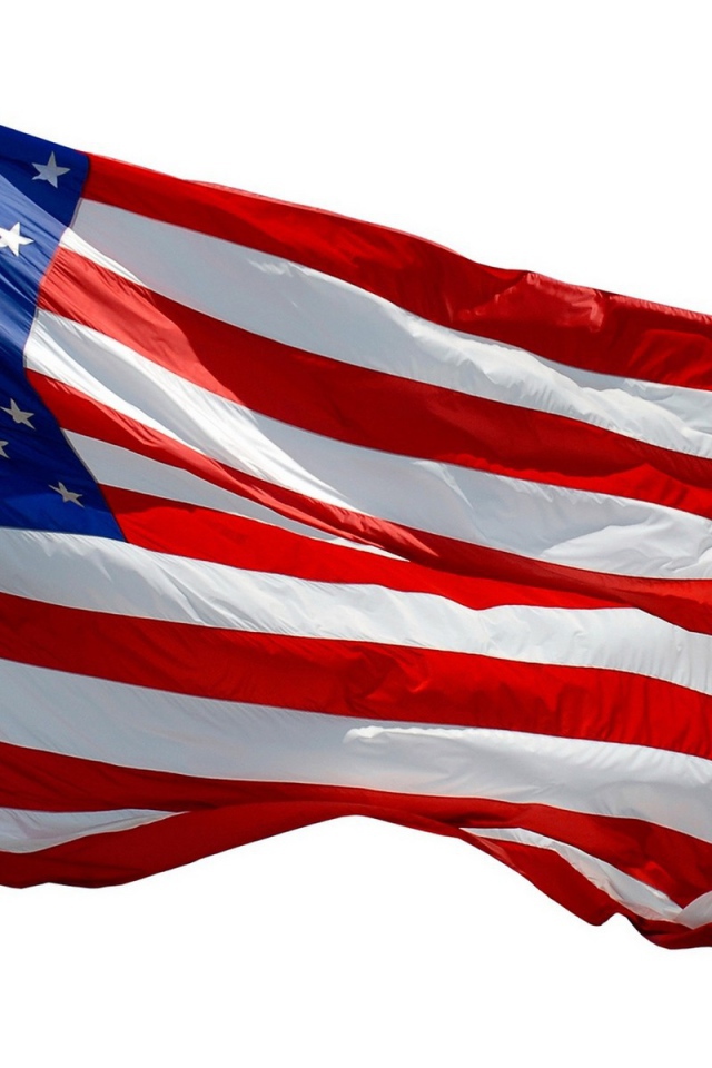 Флаг США на белом фоне