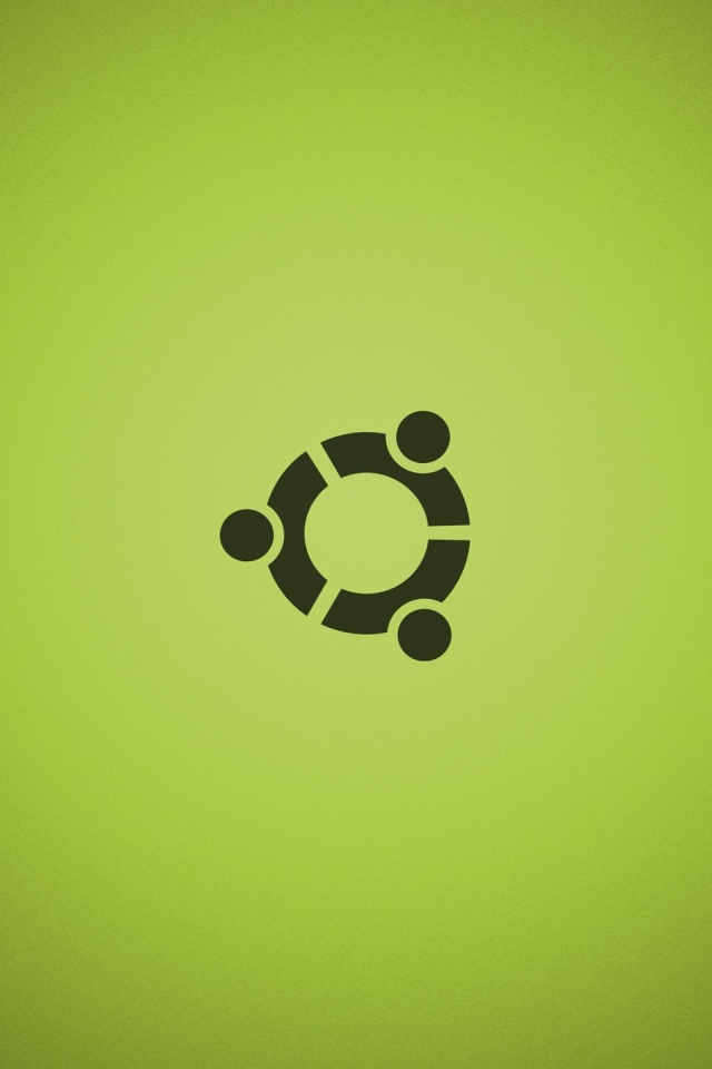 Черный символ Ubuntu на зеленом фоне