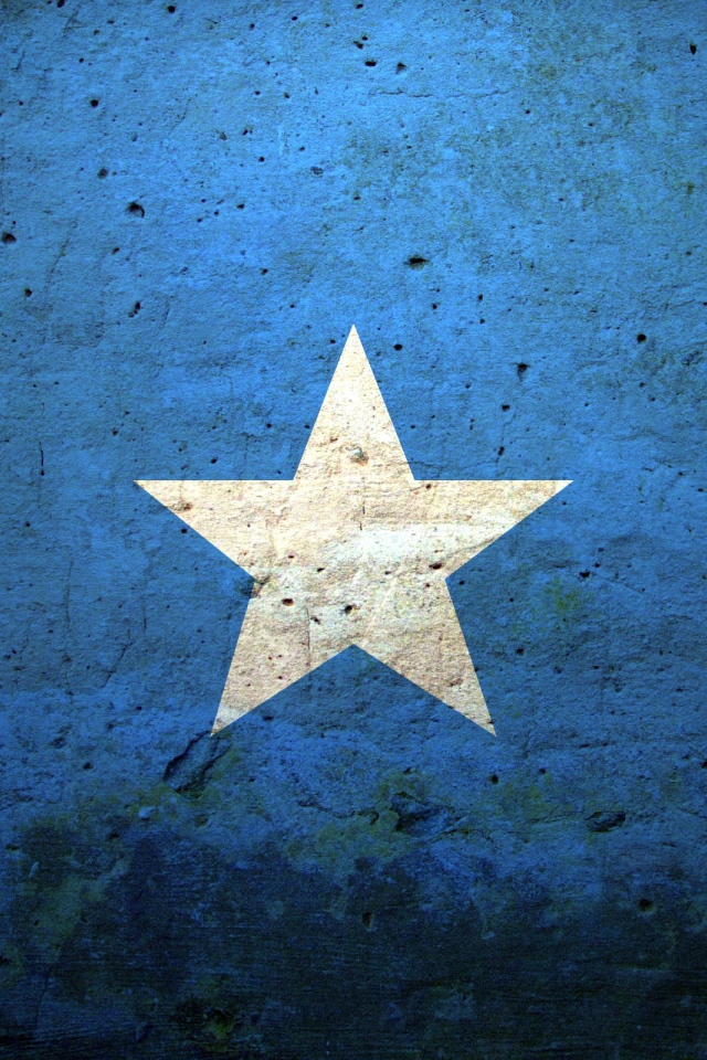 Белая звезда, голубой фон