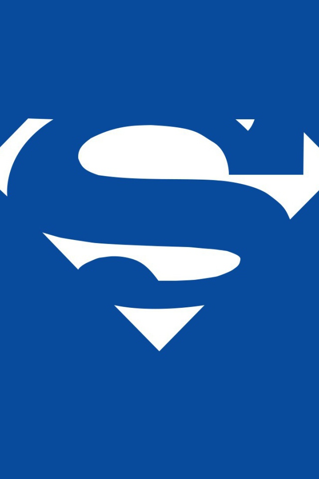 Белый символ Супермена, голубой фон