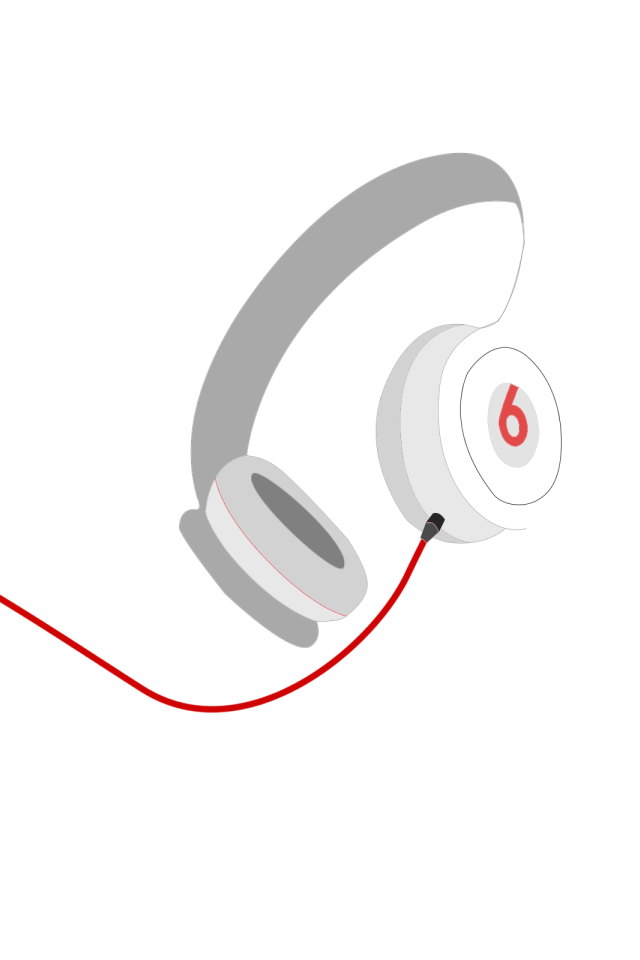 Белые наушники Beats, белый фон