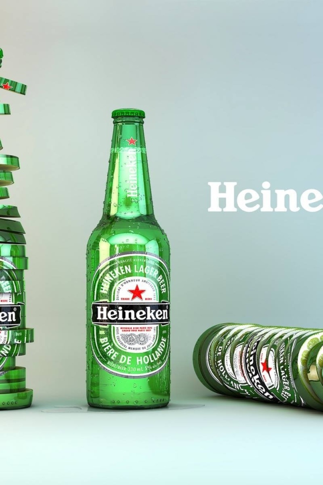 Нарезанная бутылка пива Heineken