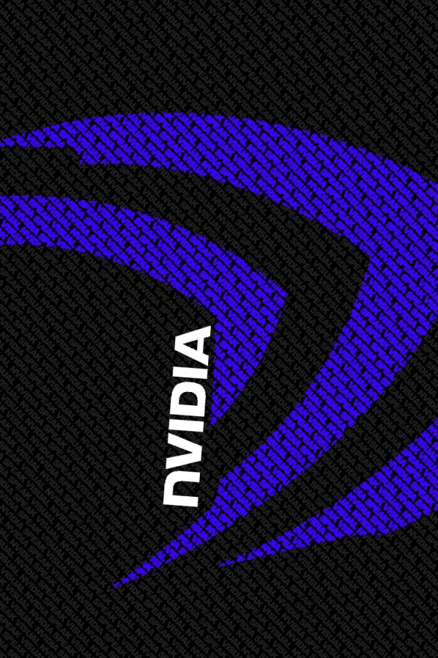 Голубой символ Nvidia из букв