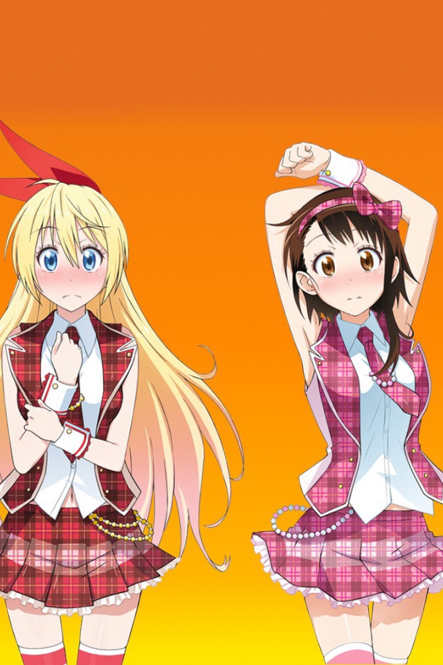 Девочки аниме в клетчатых нарядах