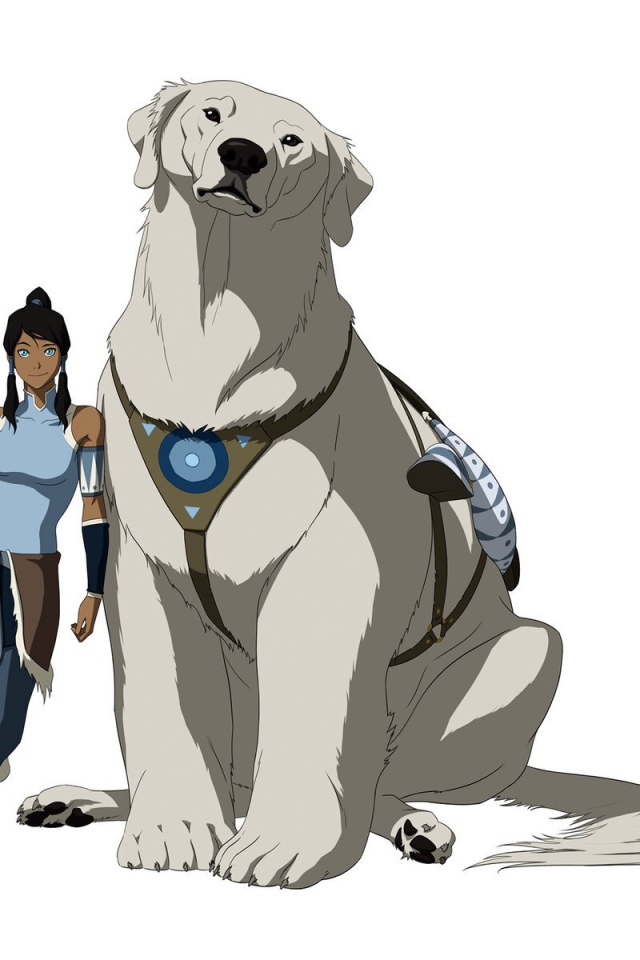 Большая собака у девушки из мультфильма Легенда о Корре