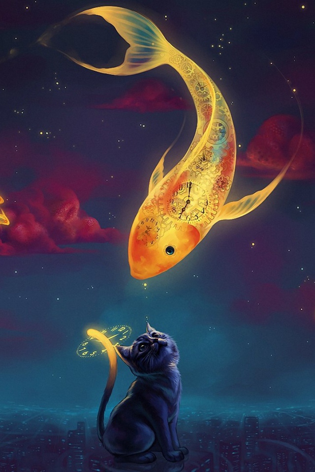 Кот и золотая рыбка