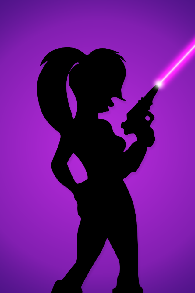 Силуэт Лилы на фиолетовом фоне, Футурама