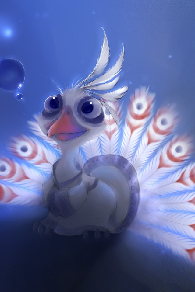 Маленький павлин из мультфильма